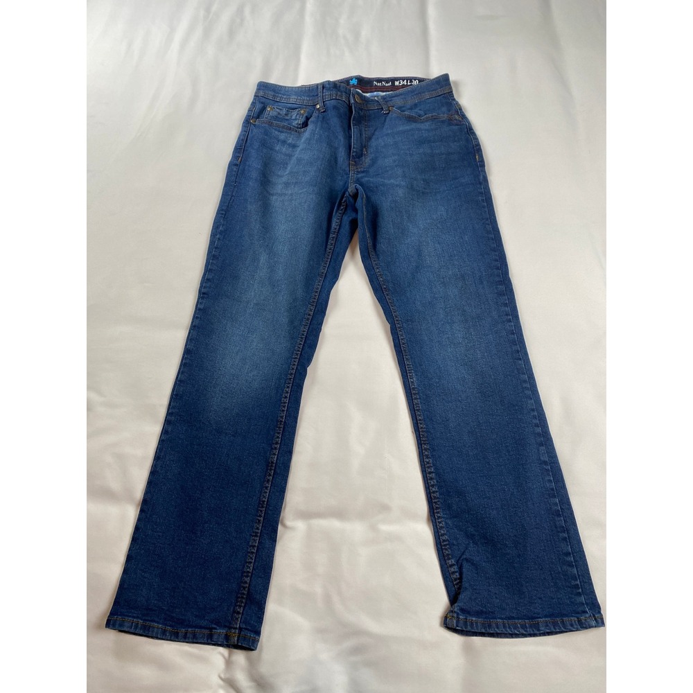 Nat Nast Denim Jeans Mens 34x30 Blue Excellent Straight Leg Medium Wash Luxury